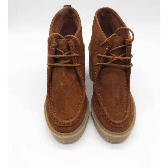 Lucky Brand Women's 5.5 Brown Leather Lace-Up Heeled Ankle Boots NEW - Picture 2 of 8